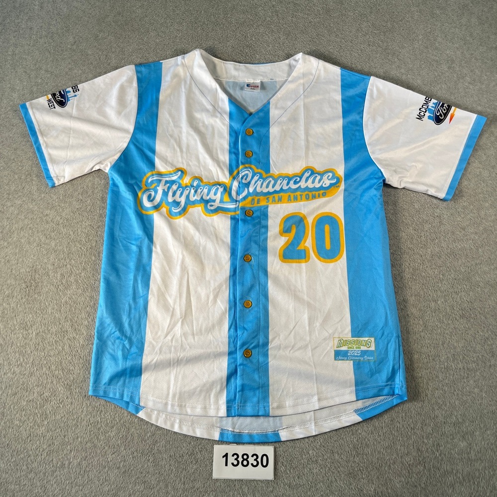 Flying Chanclas De San Antonio Jersey Adult XL Blue Manu Ginobili#20 Baseball